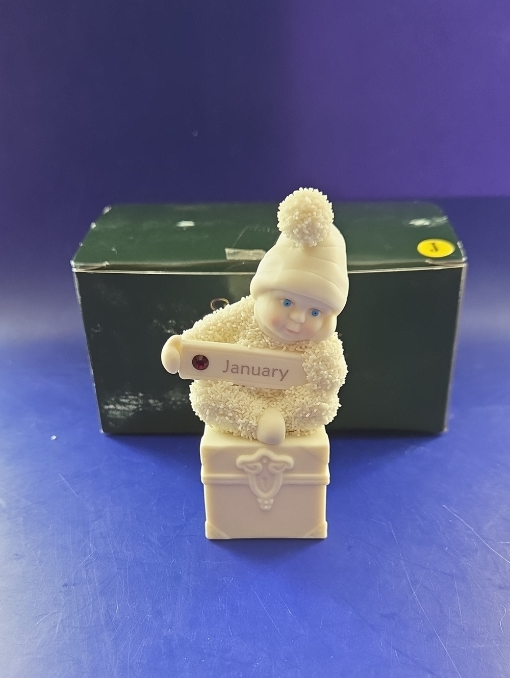 January Snowbaby Figurine - Cream White With Garnet Crystal Deoartment 56